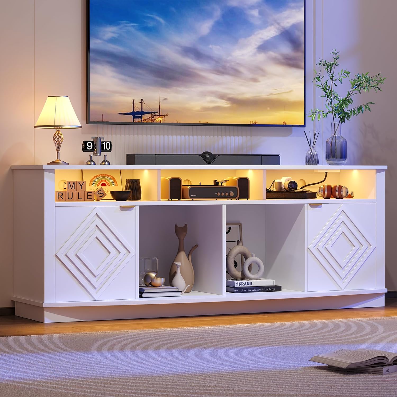 Gaming Console Entertainment Center - Meja TV LED untuk TV 80