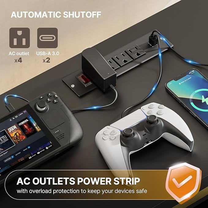 Meja TV Modern dengan Lampu LE - Gaming Console Entertainment Center ulasan dan harga