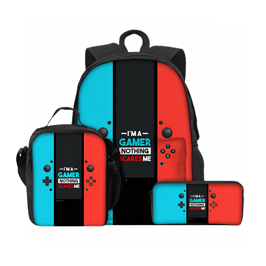 Set 3 Buah Tas Makan Siang Kon - Gaming Console Kids ulasan dan harga