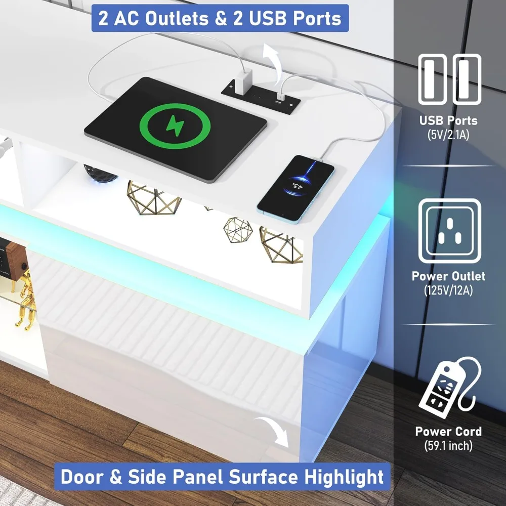 Meja TV Modern Tinggi dengan S - Gaming Console Entertainment Center ulasan dan harga