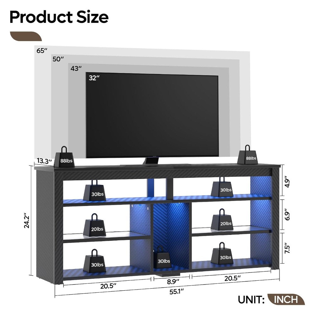 Rak TV LED Tinggi, Pusat Hibur - Gaming Console Entertainment Center ulasan dan harga