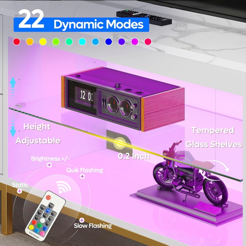 Meja TV Bestier untuk TV 75/80 - Gaming Console Entertainment Center ulasan dan harga