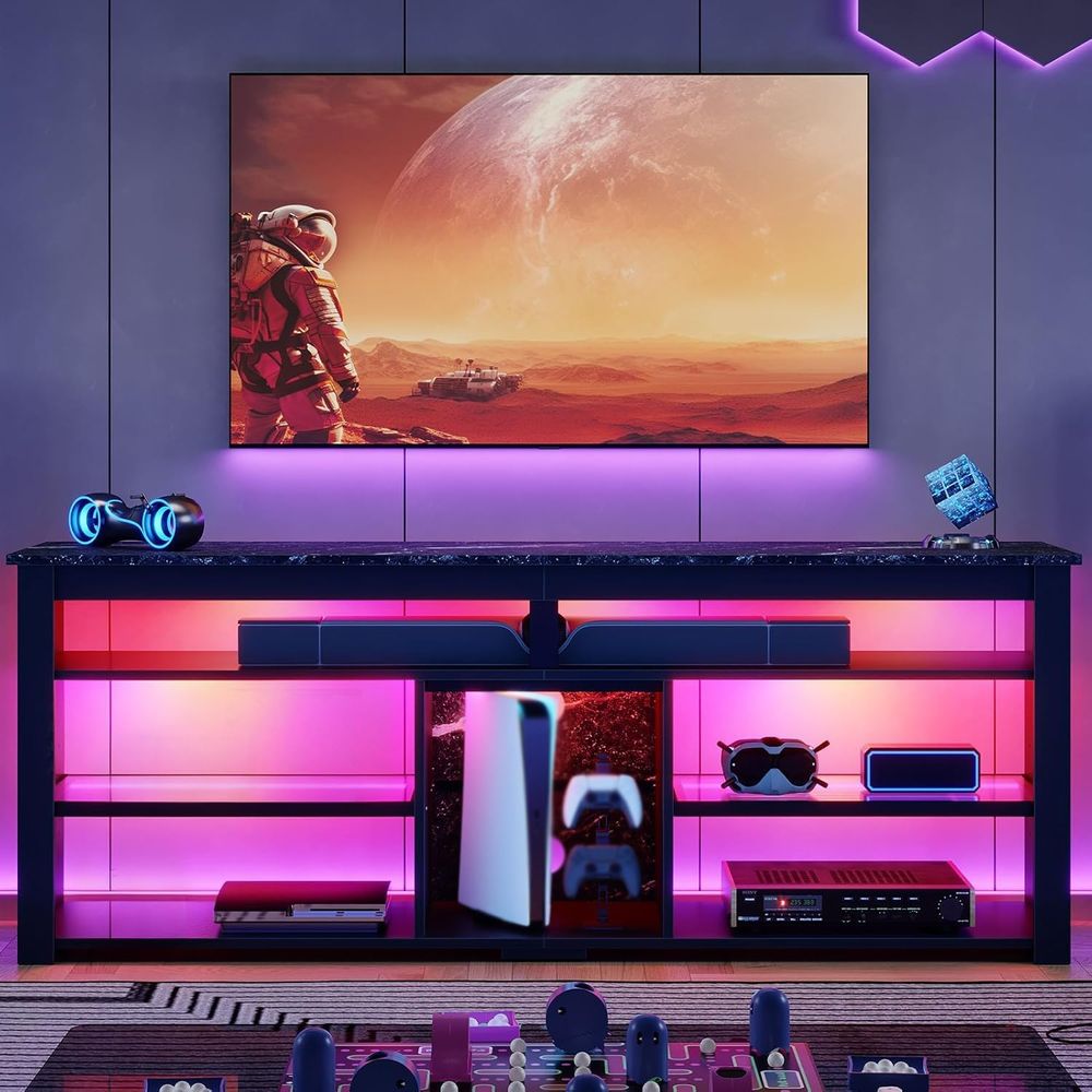 Rak TV 70 Inci dengan Pusat Hi - Gaming Console Entertainment Center ulasan dan harga