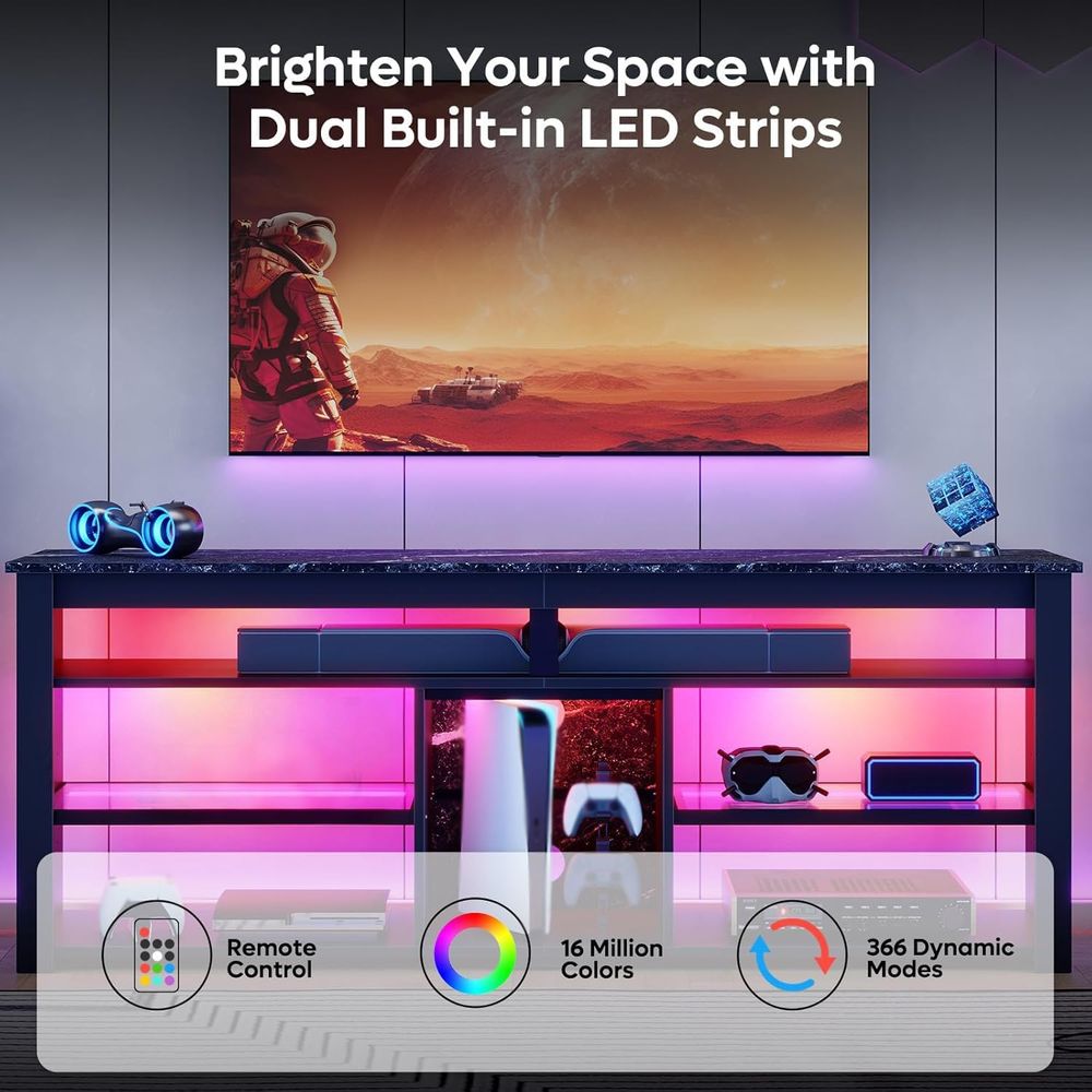 Rak TV 70 Inci dengan Pusat Hi - Gaming Console Entertainment Center ulasan dan harga