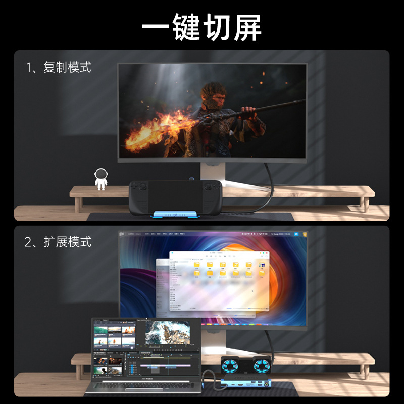 USB-C Kipas Ganda Stasiun Dok  - Gaming Console Usb ulasan dan harga