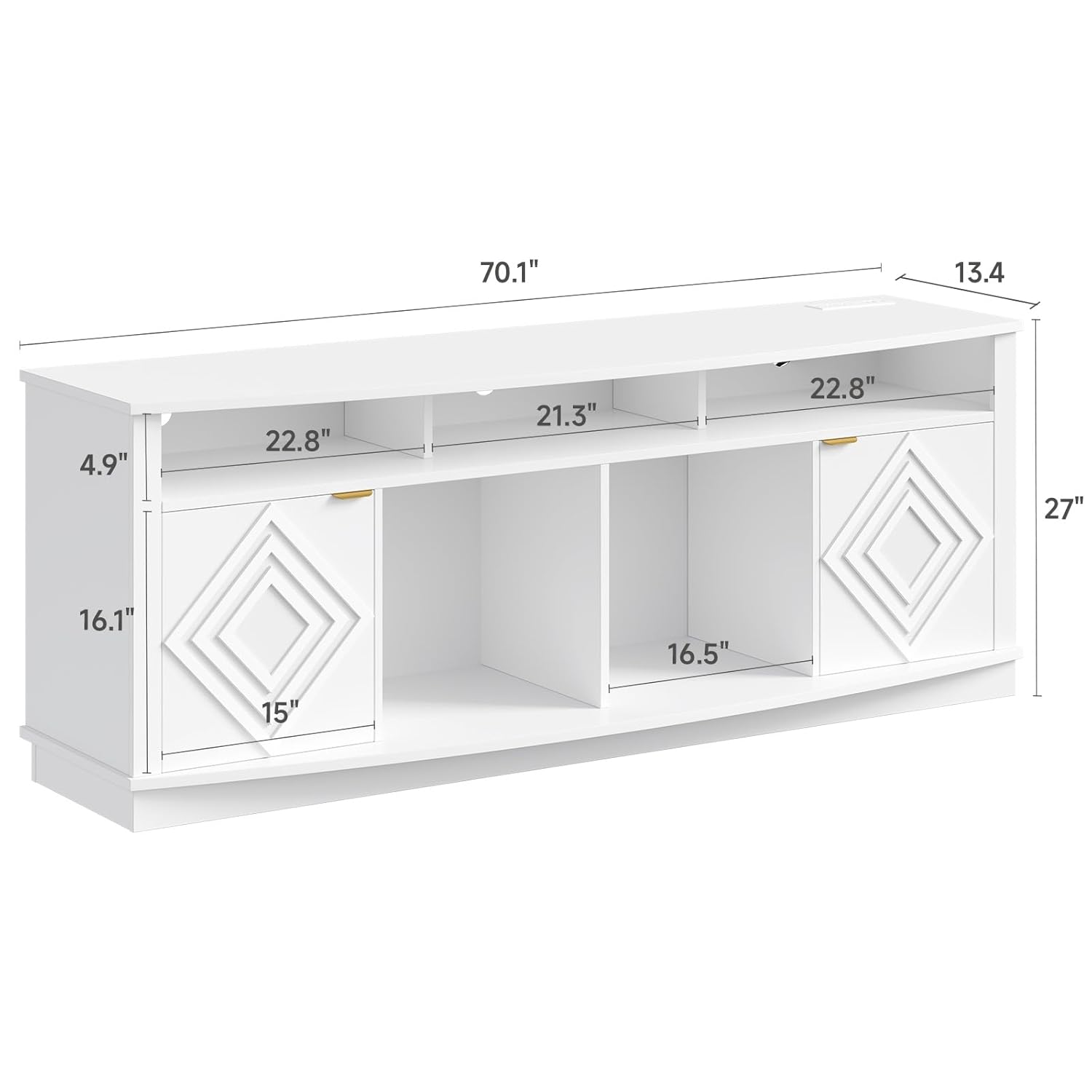 Meja TV LED untuk TV 80 Inch,  - Gaming Console Entertainment Center ulasan dan harga