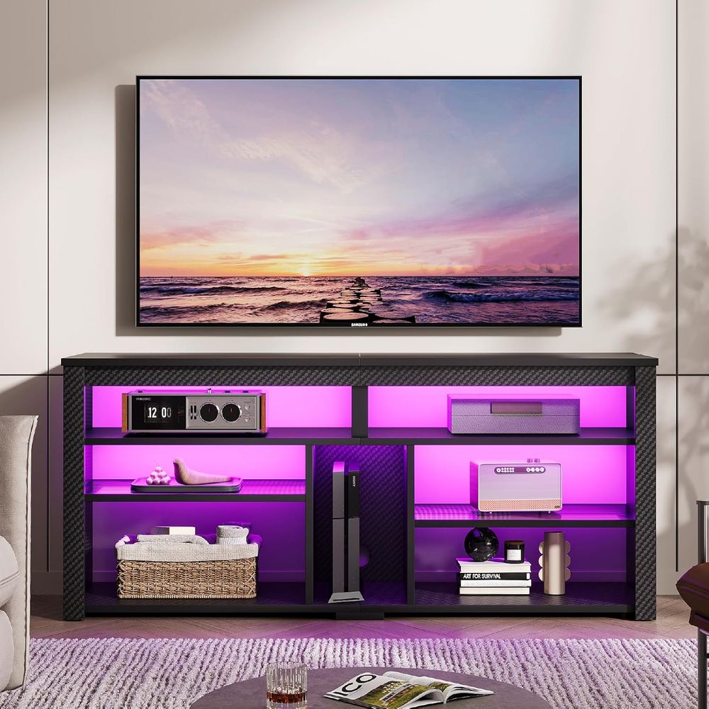 Meja TV Modern untuk TV 55-65  - Gaming Console Entertainment Center ulasan dan harga